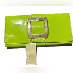 MICHAEL Michael Kors Women’s Sutton Leather Clutch, Lime